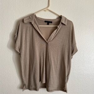 Banana Republic Brown Tan Dolman Sleeve Button Down Shirt